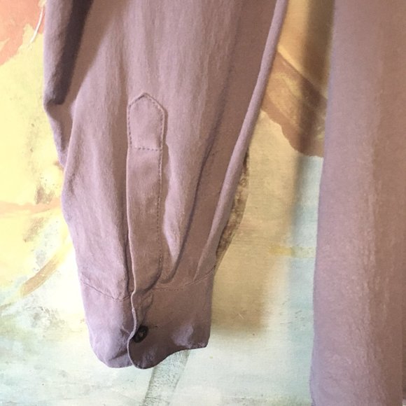 Pale Lavender 100% Silk Button Down Shirt - Picture 5 of 7